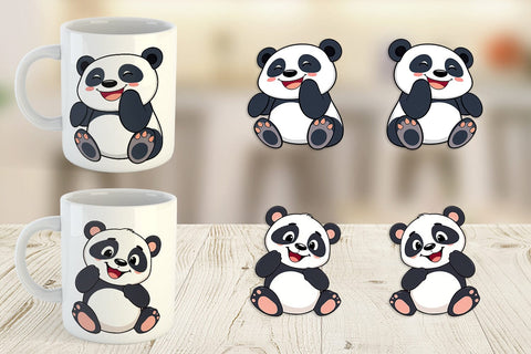 Mug Wrap Smiling Panda Sublimation artnoy 