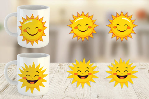 Mug Wrap Smiling Sun Sublimation artnoy 
