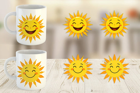 Mug Wrap Smiling Sun Sublimation artnoy 