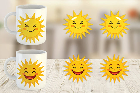 Mug Wrap Smiling Sun Sublimation artnoy 