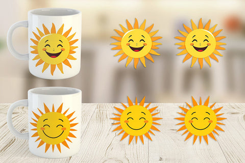 Mug Wrap Smiling Sun Sublimation artnoy 