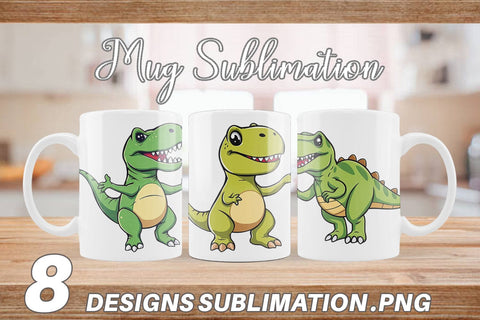 Mug Wrap Smiling T-Rex Sublimation artnoy 