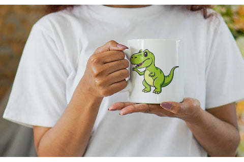 Mug Wrap Smiling T-Rex Sublimation artnoy 