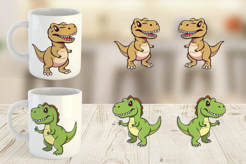 Mug Wrap Smiling T-Rex Sublimation artnoy 