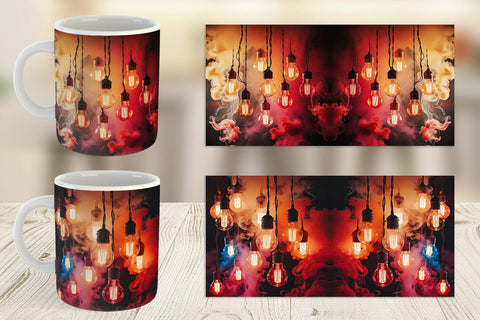 Mug Wrap Smoke and Light Bulbs Sublimation artnoy 