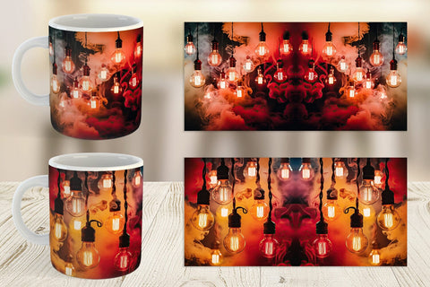 Mug Wrap Smoke and Light Bulbs Sublimation artnoy 