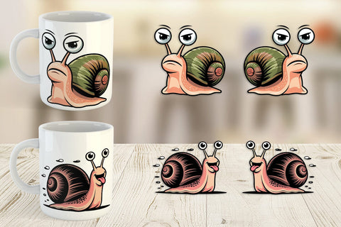 Mug Wrap Snail Mood Sublimation artnoy 