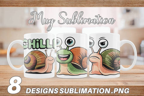 Mug Wrap Snail Mood Sublimation artnoy 