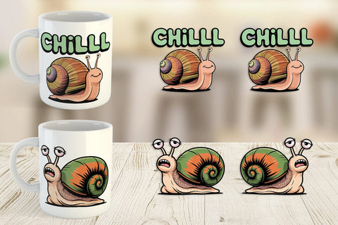 Mug Wrap Snail Mood Sublimation artnoy 