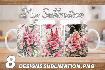 Mug Wrap Snapdragon Pattern Sublimation artnoy 