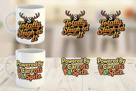 Mug Wrap Snarky Reindeer Holiday Sublimation artnoy 