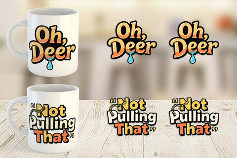 Mug Wrap Snarky Reindeer Holiday Sublimation artnoy 