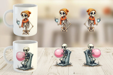Mug Wrap Snarky Skeleton Sublimation artnoy 