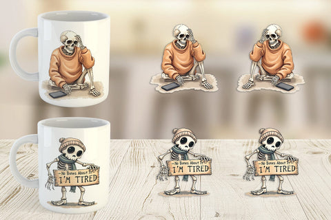 Mug Wrap Snarky Skeleton Sublimation artnoy 