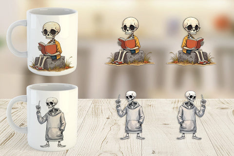 Mug Wrap Snarky Skeleton Sublimation artnoy 