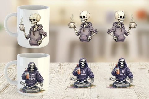 Mug Wrap Snarky Skeleton Sublimation artnoy 