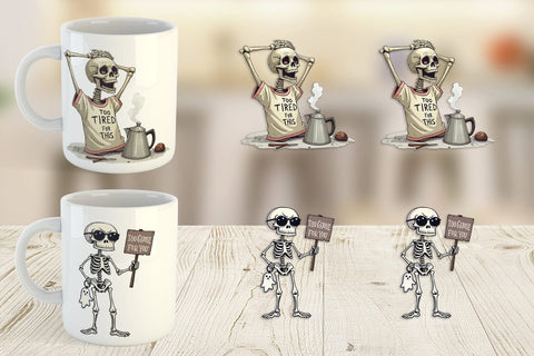 Mug Wrap Snarky Skeleton Sublimation artnoy 