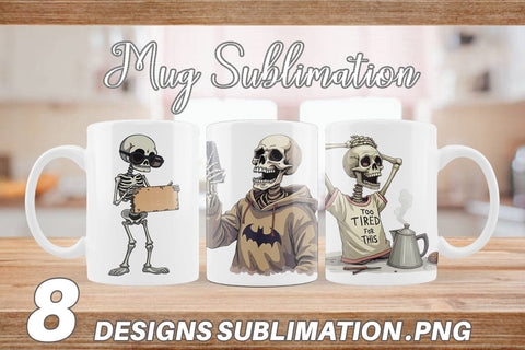 Mug Wrap Snarky Skeleton Sublimation artnoy 