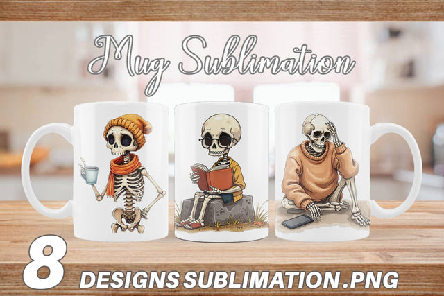 Mug Wrap Snarky Skeleton Sublimation artnoy 