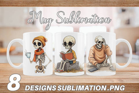 Mug Wrap Snarky Skeleton Sublimation artnoy 