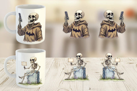 Mug Wrap Snarky Skeleton Sublimation artnoy 