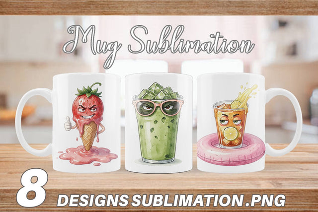Mug Wrap Snarky Summer Treat Moods Sublimation artnoy 