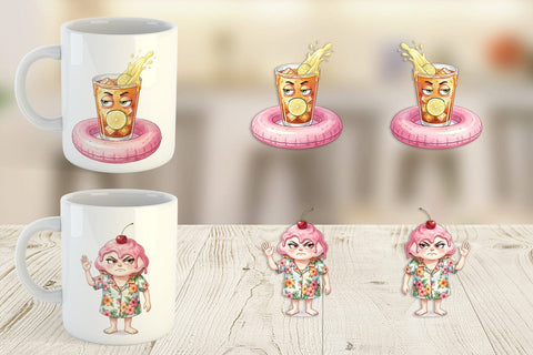 Mug Wrap Snarky Summer Treat Moods Sublimation artnoy 