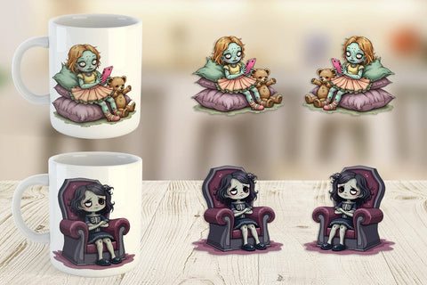 Mug Wrap Snarky Zombie Doll Sublimation artnoy 