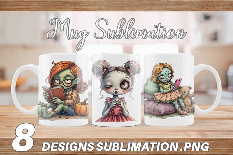 Mug Wrap Snarky Zombie Doll Sublimation artnoy 