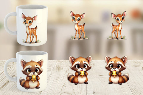 Mug Wrap Snow Buddies Watercolor Sublimation artnoy 