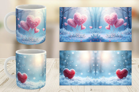 Mug Wrap Snow Hearts Sublimation artnoy 