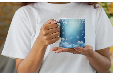 Mug Wrap Snow Hearts Sublimation artnoy 