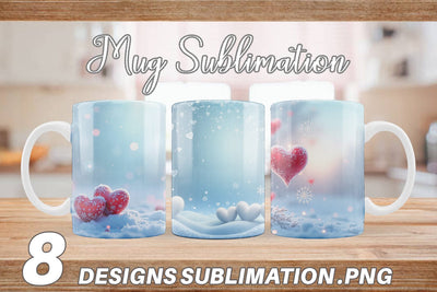 Mug Wrap Snow Hearts Sublimation artnoy 