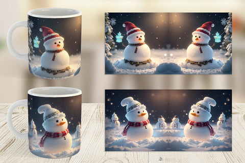 Mug Wrap Snowman Christmas Sublimation artnoy 