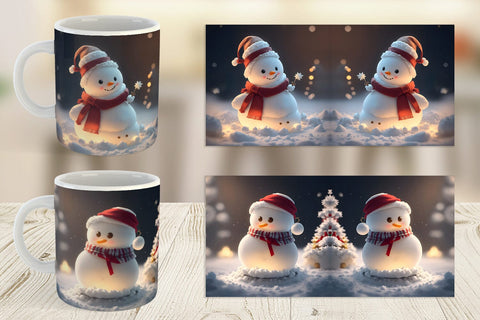 Mug Wrap Snowman Christmas Sublimation artnoy 