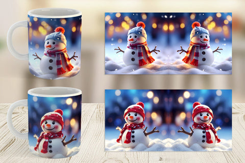 Mug Wrap Snowman Christmas Sublimation artnoy 