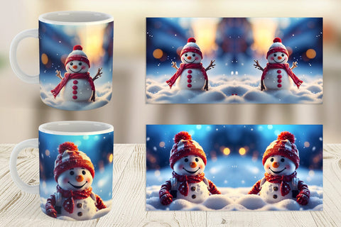 Mug Wrap Snowman Christmas Sublimation artnoy 