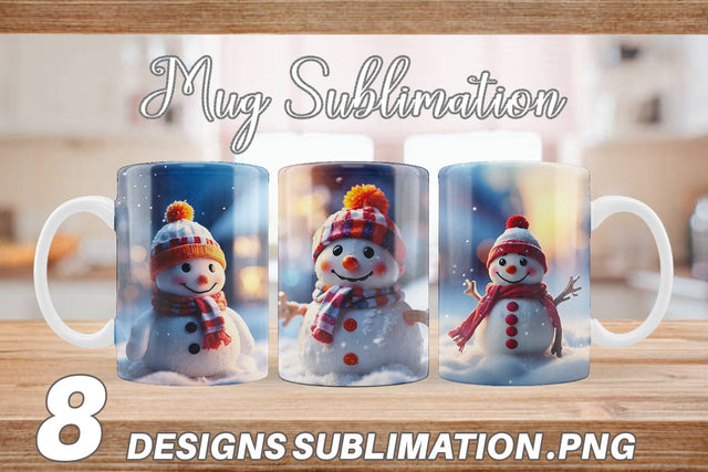 Mug Wrap Snowman Christmas Sublimation artnoy 