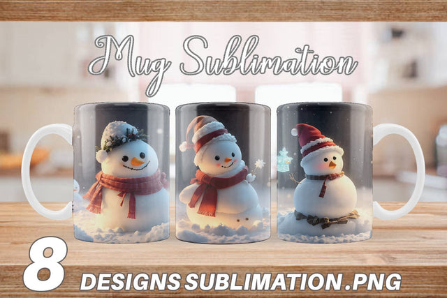 Mug Wrap Snowman Christmas Sublimation artnoy 