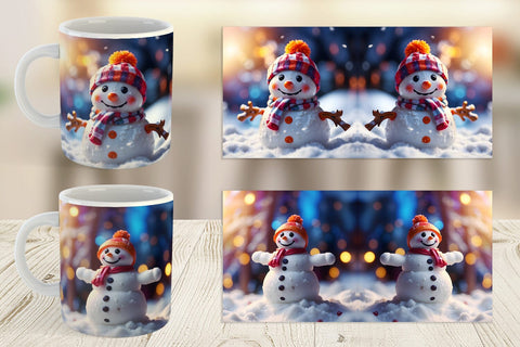 Mug Wrap Snowman Christmas Sublimation artnoy 