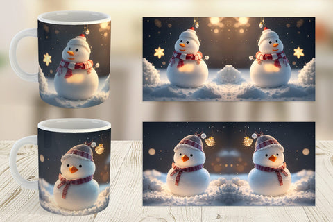 Mug Wrap Snowman Christmas Sublimation artnoy 