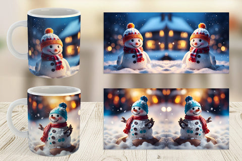 Mug Wrap Snowman Christmas Sublimation artnoy 