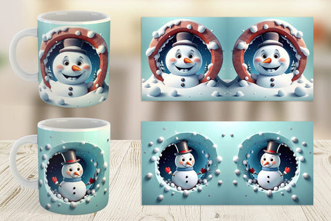 Mug Wrap Snowman Sublimation artnoy 