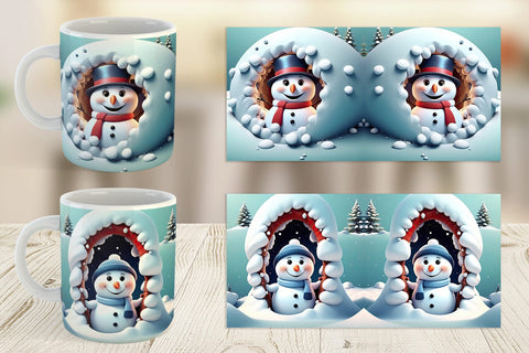 Mug Wrap Snowman Sublimation artnoy 