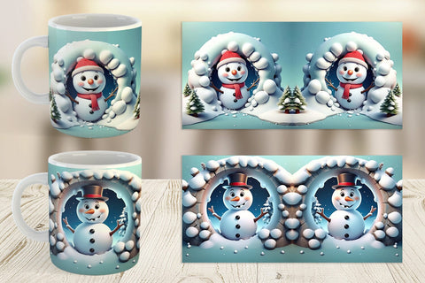 Mug Wrap Snowman Sublimation artnoy 