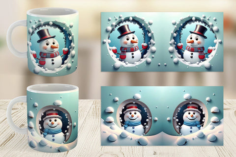 Mug Wrap Snowman Sublimation artnoy 