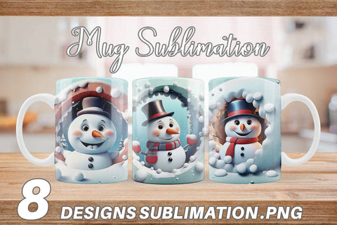 Mug Wrap Snowman Sublimation artnoy 
