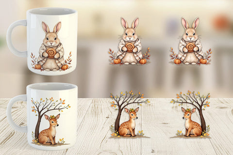 Mug Wrap Snuggly Fall Critters Sublimation artnoy 