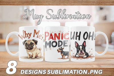 Mug Wrap Socially Awkward Dog Watercolor Sublimation artnoy 