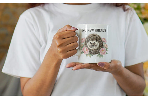 Mug Wrap Socially Exhausted Introvert Botanicals Sublimation artnoy 